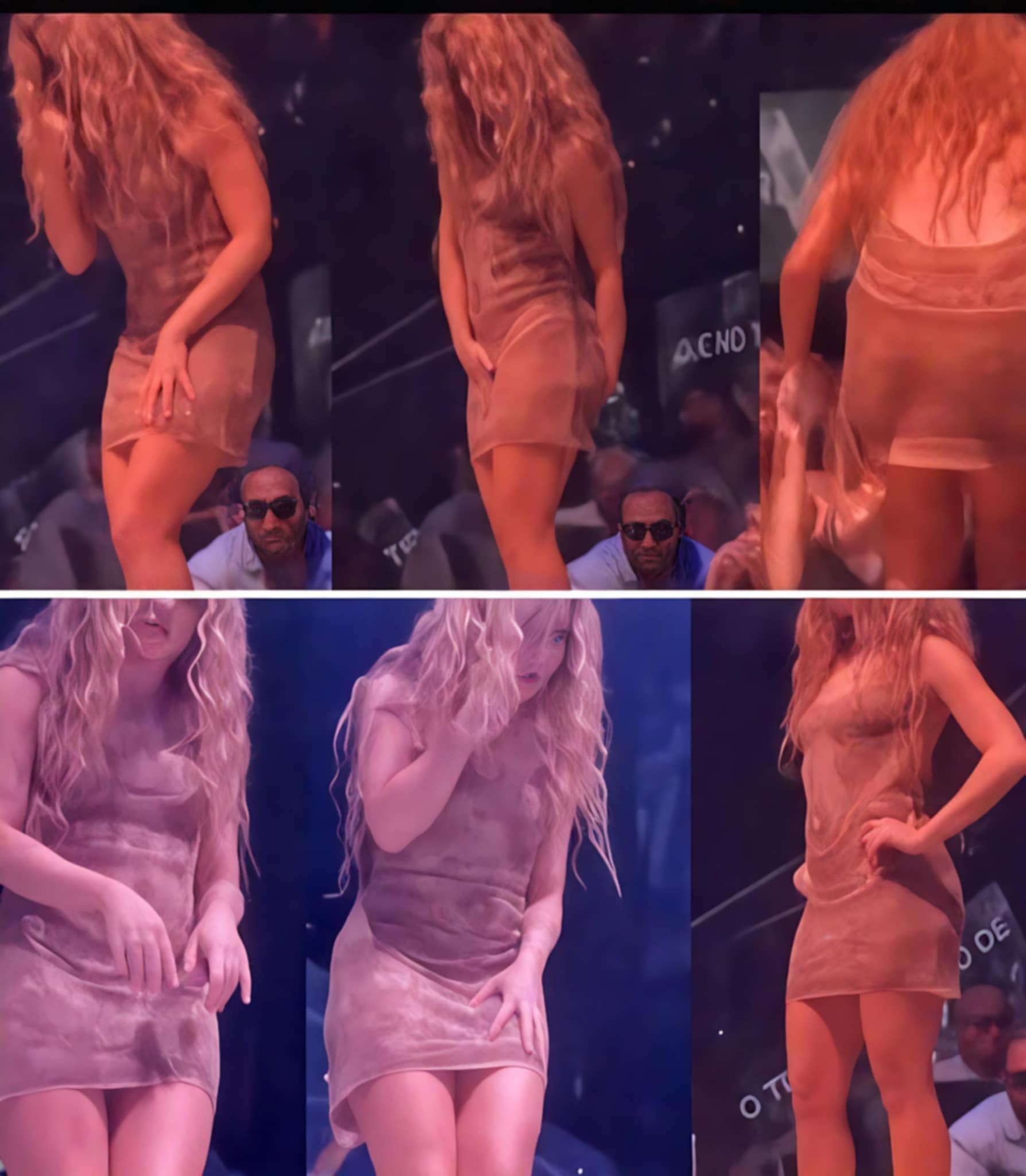 The moment Shakira leaves the stage after noticing that…