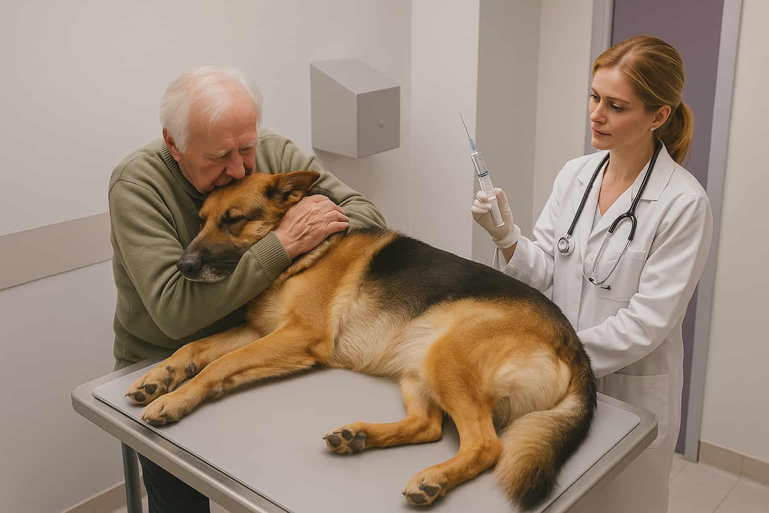 A Last Hug: The Heartwarming Farewell of Leo, the Loyal Shepherd