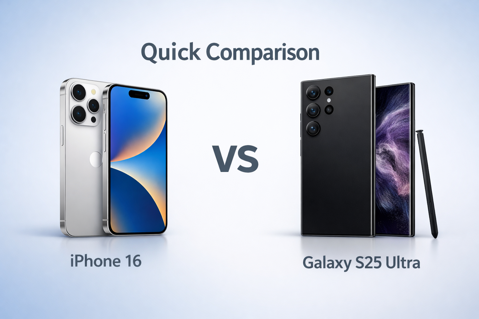 iPhone 16 vs Samsung Galaxy S25 Ultra – Quick Comparison