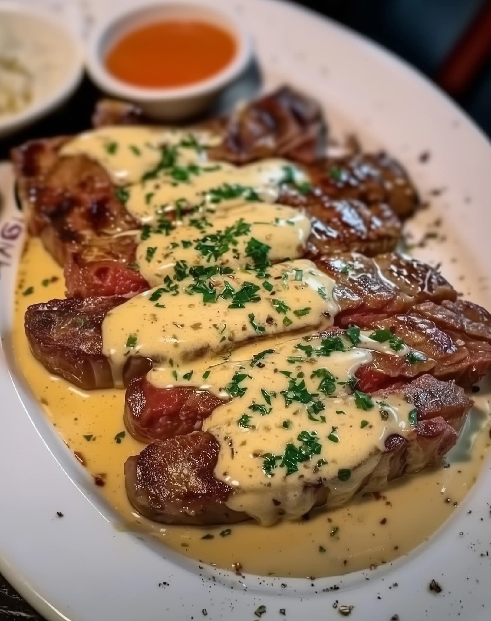 Juicy Steak with Creamy Garlic Sauce